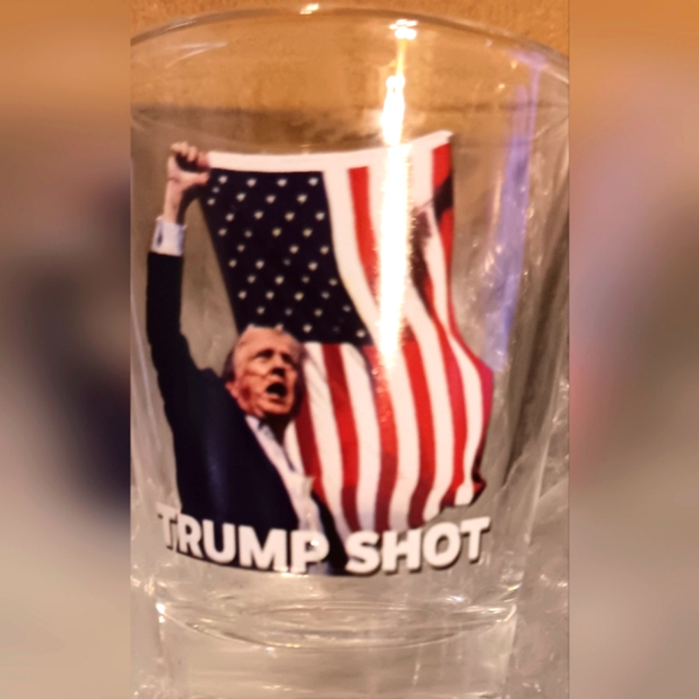Trump Shot Glass with American Flag